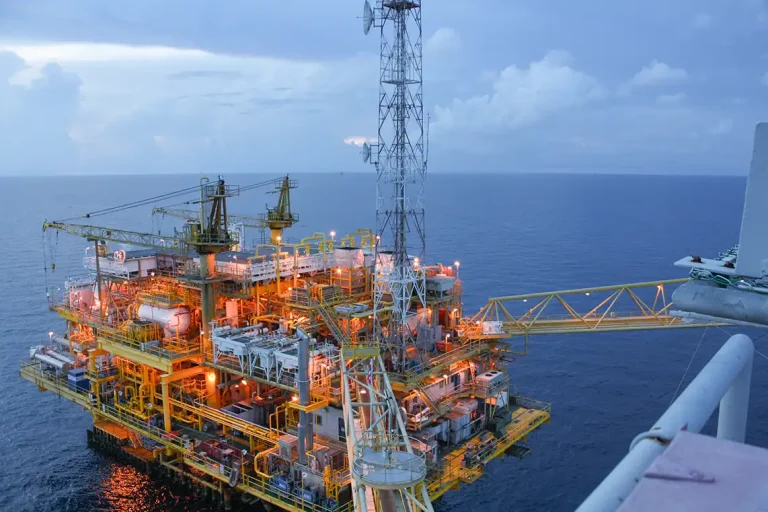drilling rig at sea
